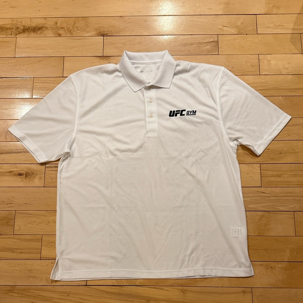 Sport-Tek Men's White Polo Shirt Embroidered UFC GYM